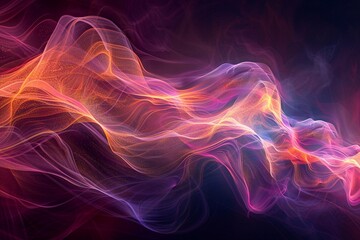 Fototapeta premium An abstract design showcasing vibrant energy waves that flow and intertwine in a captivating display of color and movement. The composition features dynamic patterns that evoke a sense of motion, with