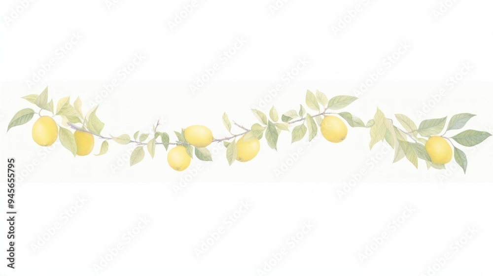 Wall mural Lemon branch fruit plant food.