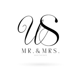 WS Typography Initial Letter Brand Logo, WS brand logo, WS Monogram Wedding logo