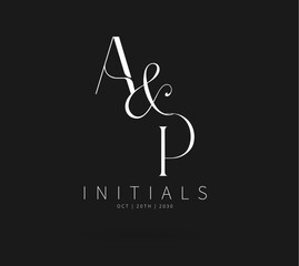 A&P Typography Initial Letter Brand Logo, AP brand logo, AP monogram wedding logo, abstract logo design	