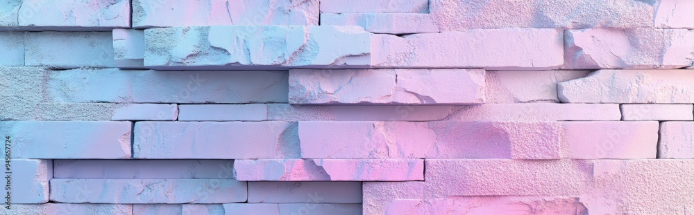 Poster abstract pastel colored brick minimalistic background in 3d rendering