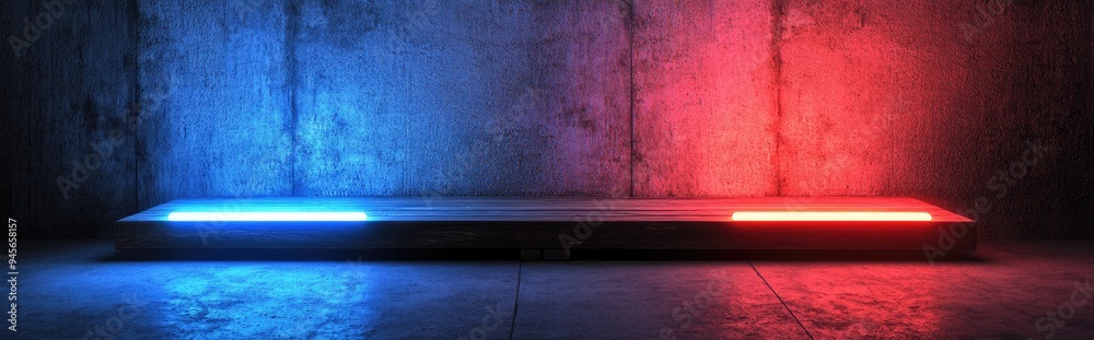 Poster Side view of a blank wooden plank set against a concrete backdrop Advertising concept Mock up 3D rendering
