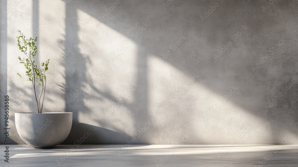 Aufkleber product presentation featuring a cement texture 3d rendering