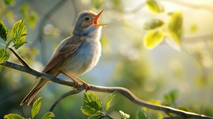 Obraz premium Birds standing on branches chirping