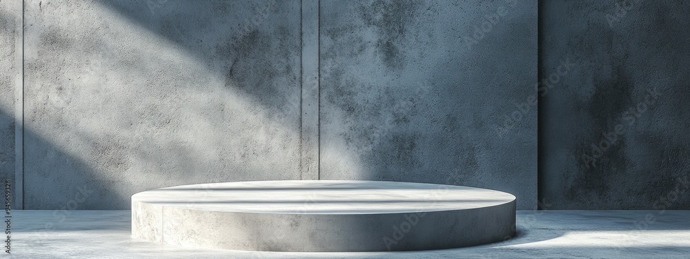 Poster cement podium against an abstract cement background 3d rendering