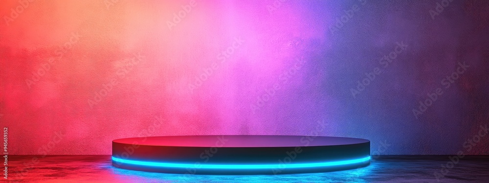 Poster Abstract background featuring a podium and wall design created through 3D rendering techniques