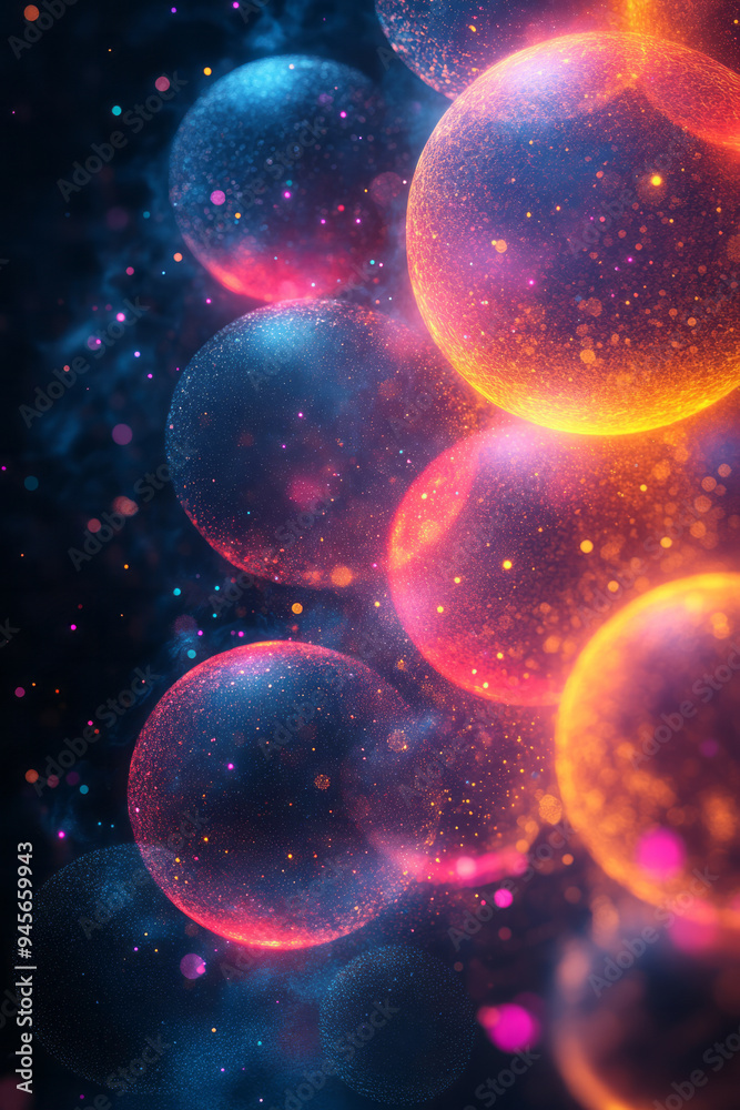 Poster abstract communication with digital chat bubbles and global connectivity elements,