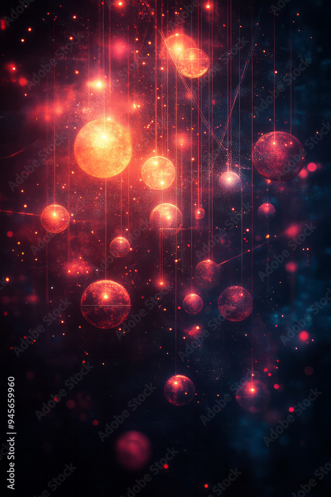 Poster abstract communication with digital chat bubbles and global connectivity elements,