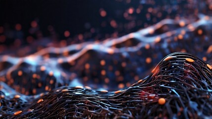 A high-tech representation of intricate digital circuits and data streams in a futuristic abstract design, perfect for illustrating advanced technology concepts.