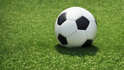 Fototapeta premium soccer ball on green grass