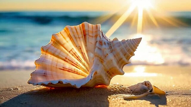 a seashell on the beach