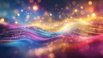 Obraz premium A vibrant abstract background with flowing colors and sparkling lights.