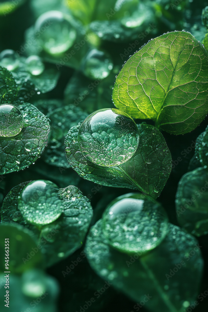 Poster abstract representation of renewable energy sources blending with natural elements,