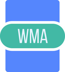 WMA File extension icon rounded and color fill