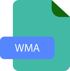 WMA file extension icon rounded corners and deep color