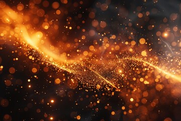 Naklejka premium abstract illustration featuring magic sparks creating a dynamic and enchanting pattern. The artwork showcase vibrant, glowing sparks that swirl and intertwine to form an ethereal, magical design. c