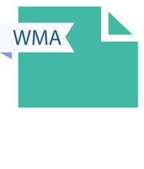 WMA File format icon roe color fill