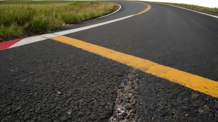 Isolated asphalt road on transparent or white background