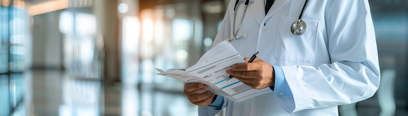 A compliance officer reviewing HIPAA compliance documents