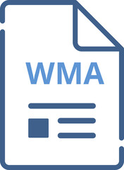WMA File icon minimal outline with symbols