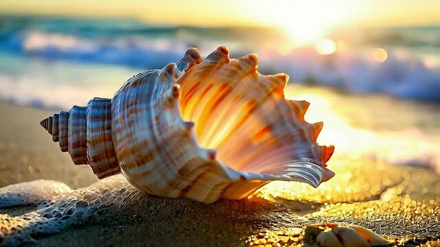 a seashell on the beach