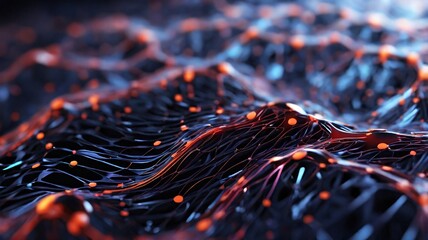 A high-tech representation of intricate digital circuits and data streams in a futuristic abstract design, perfect for illustrating advanced technology concepts.