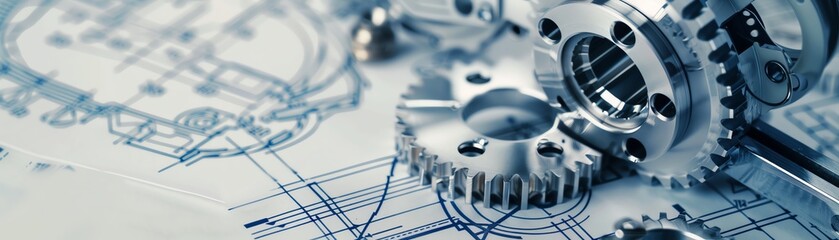 A detailed closeup of a complex machine part