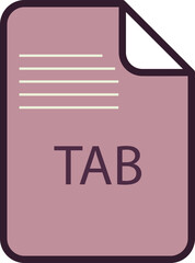 TAB File icon fill rounded corners bold outline