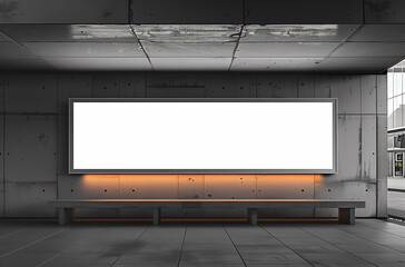 Modern Urban Billboard Display with Minimalistic Concrete Background