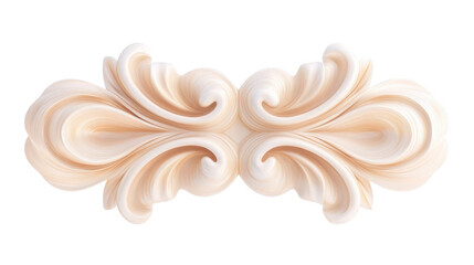 A white design with a lot of detail, including a lot of curves and swirls