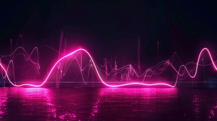 Abstract Neon Lines and Reflections