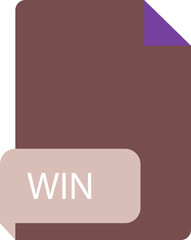 WIN file extension icon crisp corners grey colors