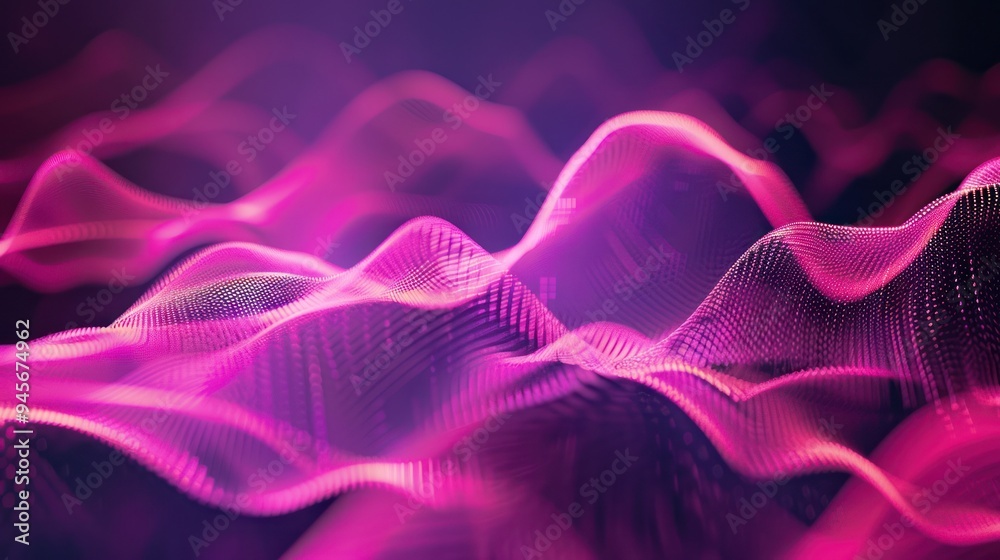 Wall mural Abstract Purple and Pink Wavy Background