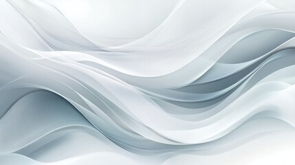 Obraz premium A soft, flowing abstract design in shades of white and gray, evoking calm and tranquility.