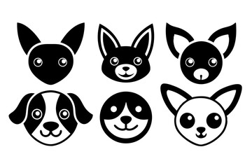 6 Adorable Animal Head Logos: Rabbit, Cat, Dog, Cow, Pig, Panda | Vector Icons 