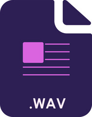 WAV inside fill icon with minimal lines and rectangle