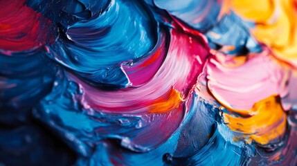 Abstract Colorful Oil Paint Texture
