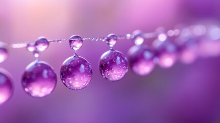 Purple Dew Drops on Spider Web