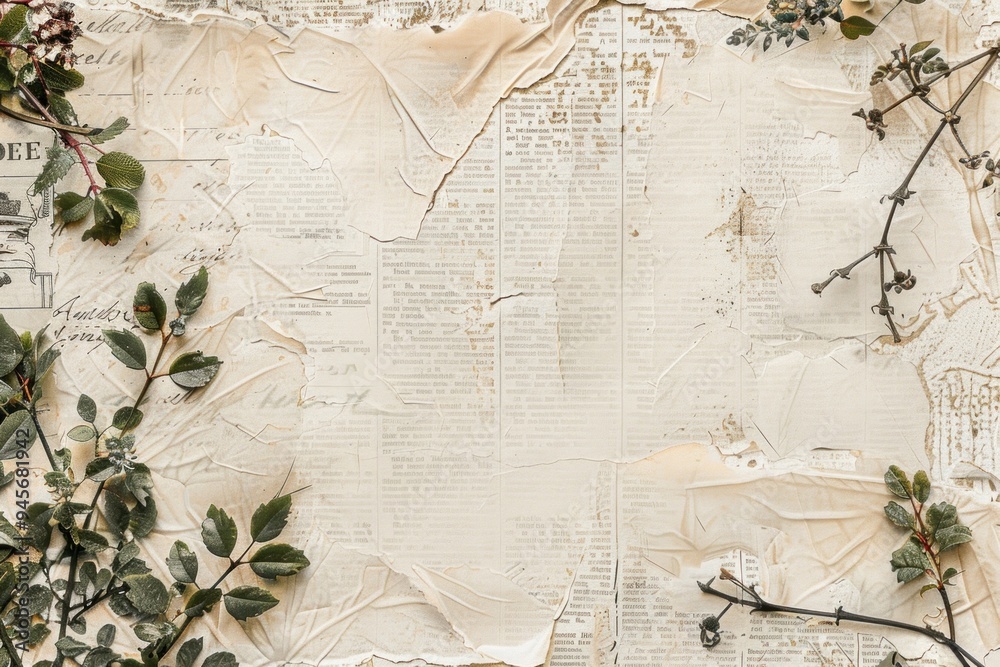 Wall mural wood background ephemera border backgrounds plant paper.