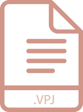 VPJ File minimal icon with symbol