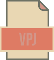 VPJ File icon fill and outline crisp corners