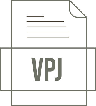 VPJ File icon crisp thick outline sharp corners