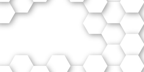 Hexagon white blank background desktop wallpaper abstract 3d vector AI format