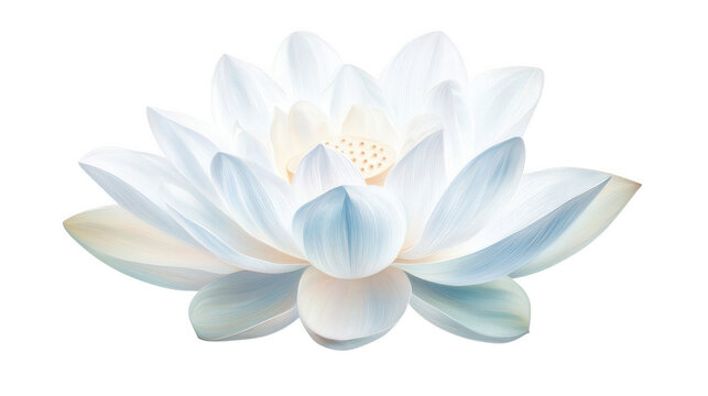 A white flower with a blue center