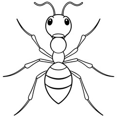 Fototapeta premium Ant Vector Silhouette on White Background High-Quality Illustration