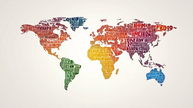Colorful Text-Based World Map