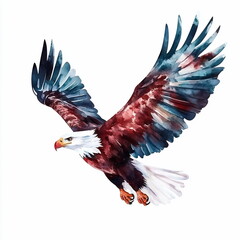 Obraz premium Watercolor Eagle Flying.