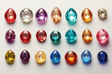 Various colored gems gemstone backgrounds jewelry.