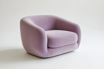 A modern, plush lavender armchair designed for comfort and style.