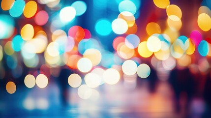 Fototapeta premium Abstract bokeh lights in a city street at night Generative AI